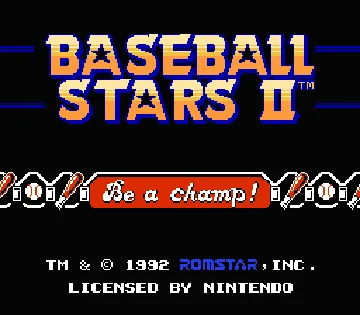 Baseball Stars II (USA) screen shot title